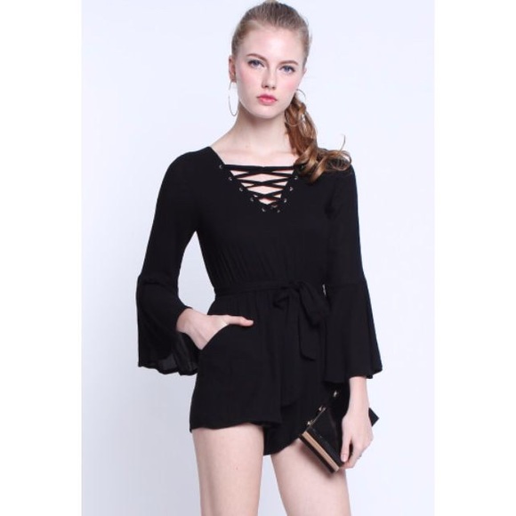 Mango Sexy Lace-Up Romper - Picture 2 of 5